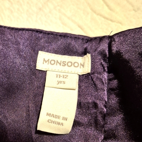 Monsoon girls size 11-12 years purply flowy fully lined sleeveless dress - Picture 7 of 13